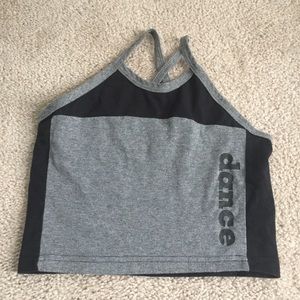 Tia’s dance gray &black crop top